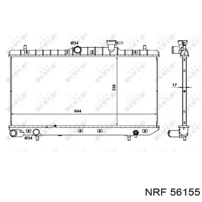 Радіатор основний NRF 56155 ціна, від 68.07 USD