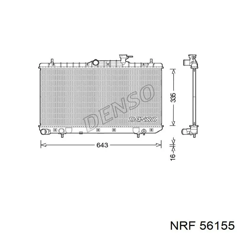 56155 NRF Радіатор охолодження двигуна