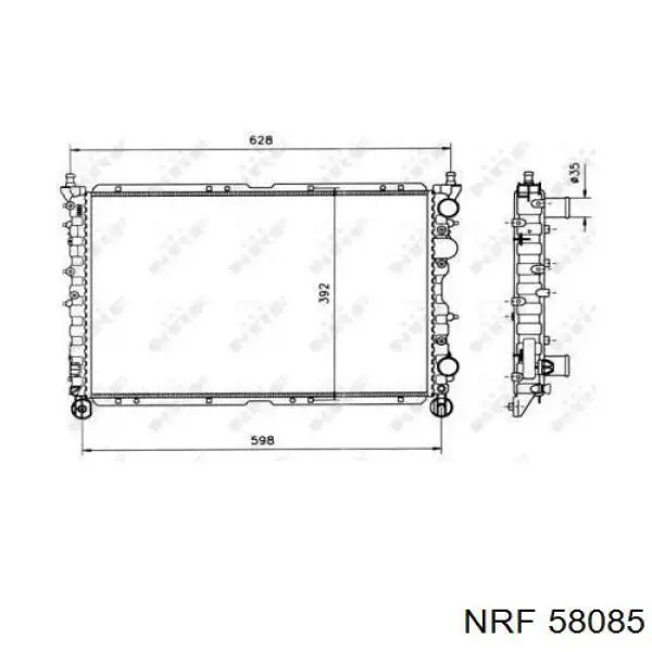 58085 NRF радіатор охолодження двигуна