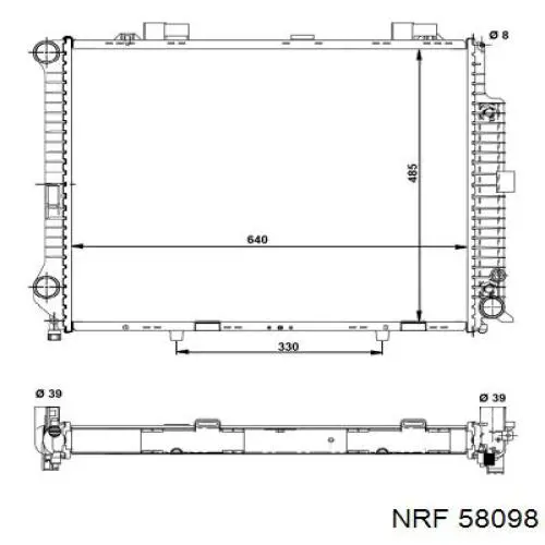 58098 NRF радіатор охолодження двигуна