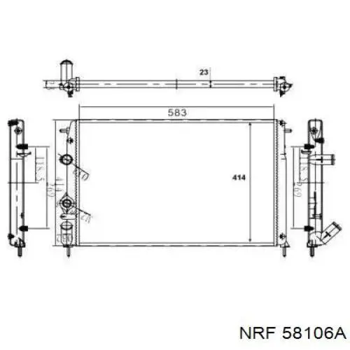 58106A NRF Радіатор охолодження двигуна