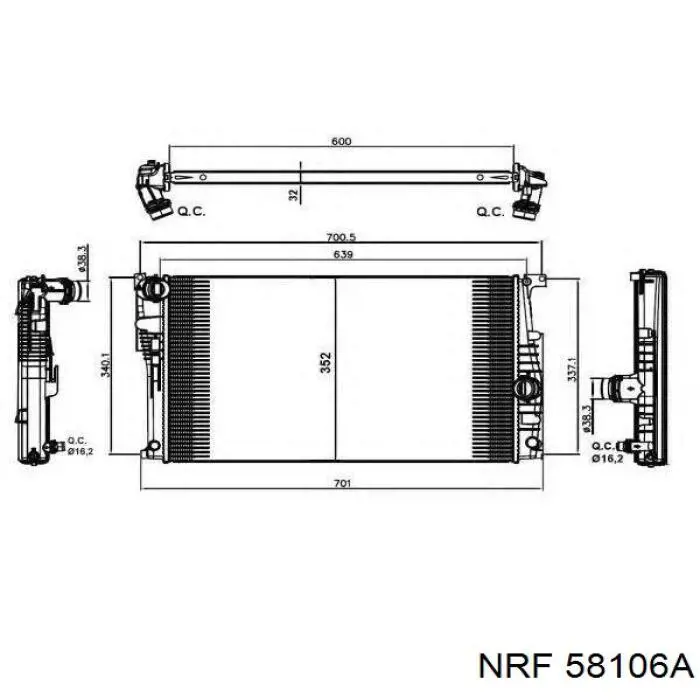 Купити 58106A NRF Радіатор двигуна