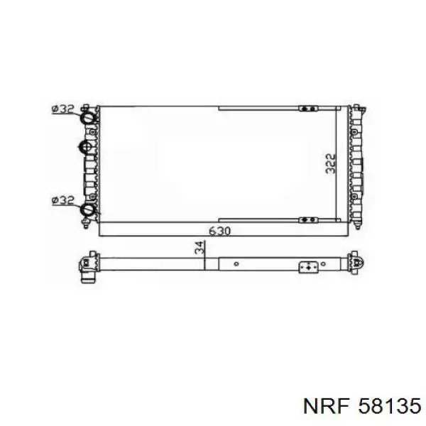 58135 NRF радіатор охолодження двигуна