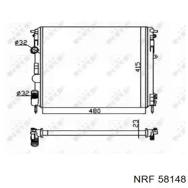 58148 NRF радіатор охолодження двигуна