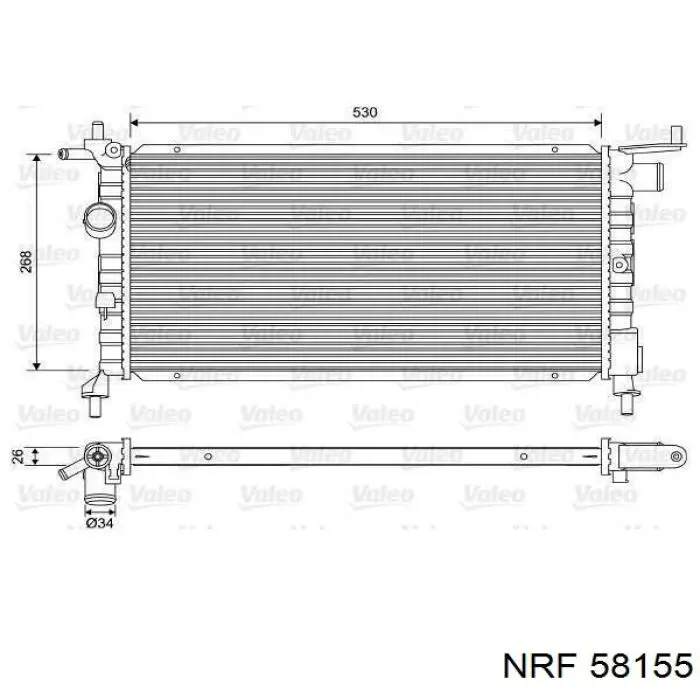 Радіатор основний NRF 58155 ціна, від 36.91 USD