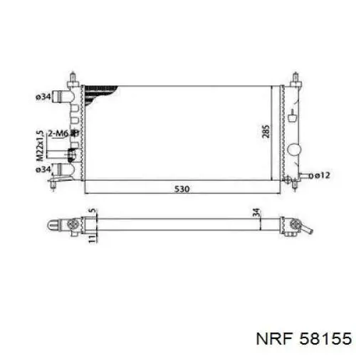 Купити 58155 NRF Радіатор двигуна