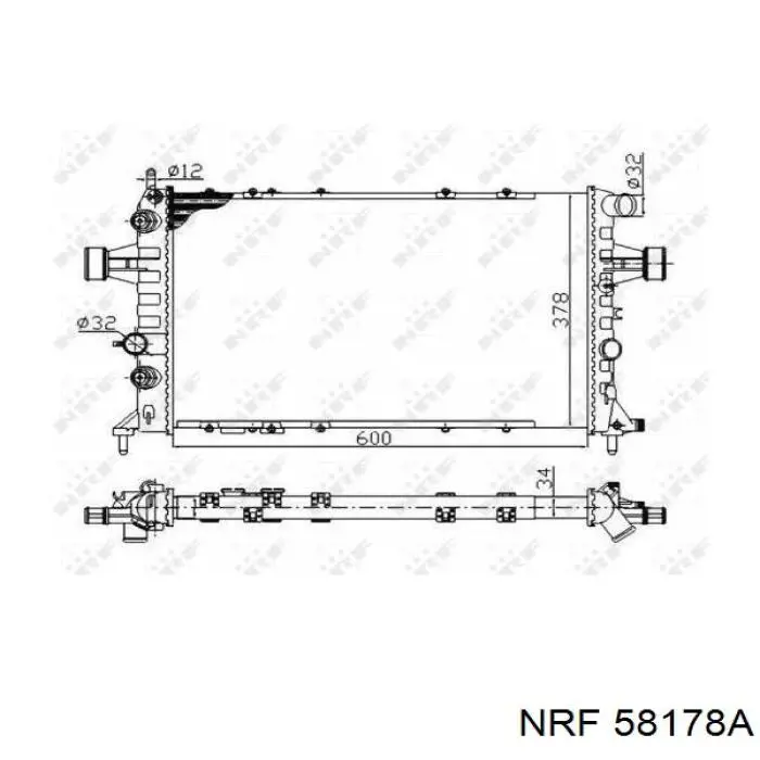 58178A NRF радіатор охолодження двигуна