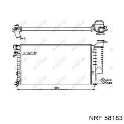 58183 NRF Радіатор охолодження двигуна