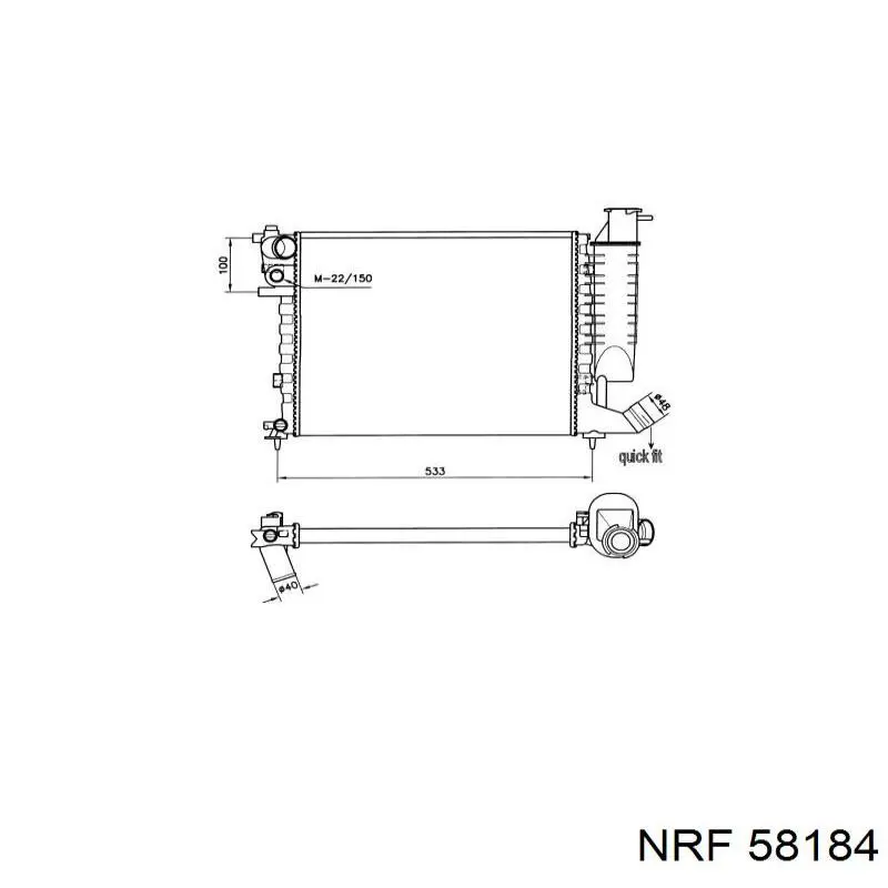 Радіатор основний NRF 58184 ціна, від 60.42 USD