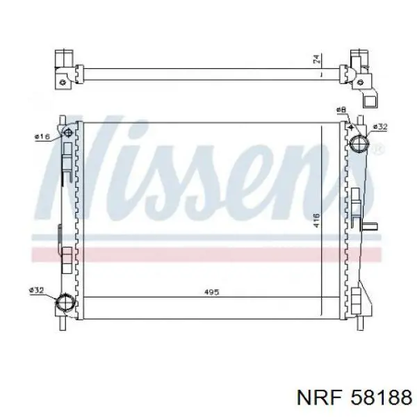 Радіатор основний NRF 58188 ціна, від 66.25 USD