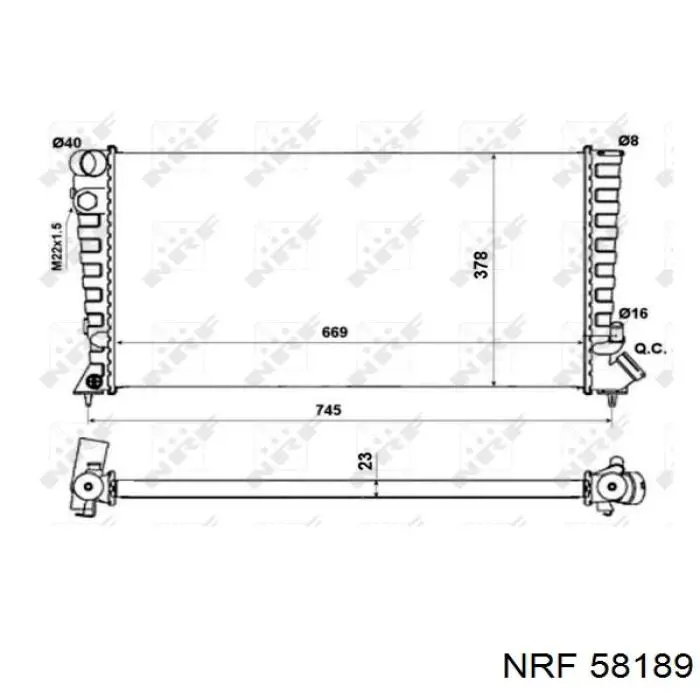 Радіатор основний NRF 58189 ціна, від 64.37 USD