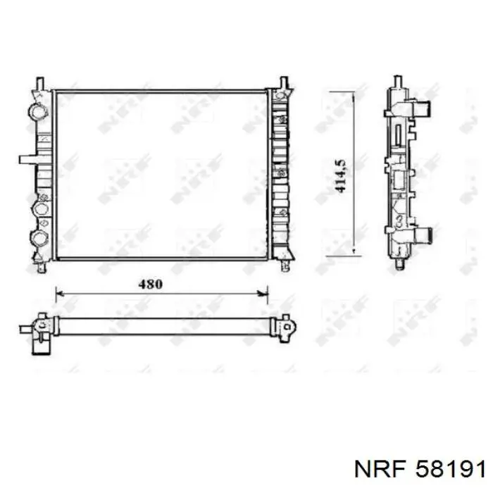 58191 NRF радіатор охолодження двигуна