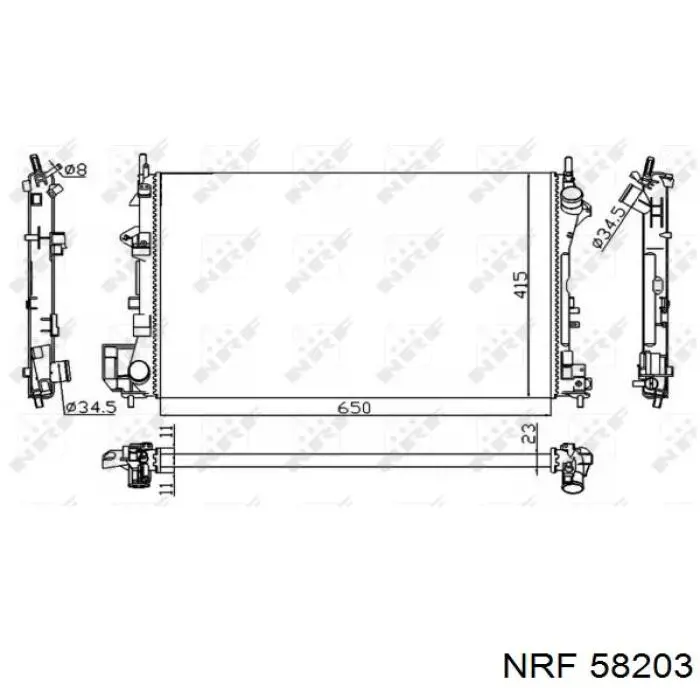 Радіатор основний NRF 58203 ціна, від 58.01 USD