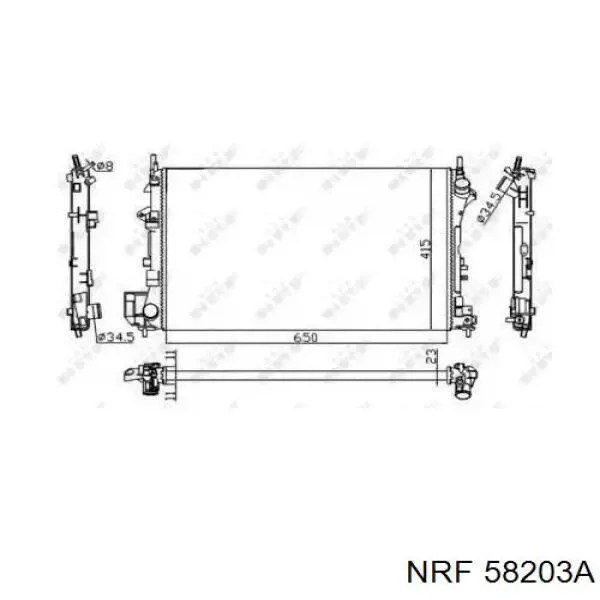 58203A NRF радіатор охолодження двигуна
