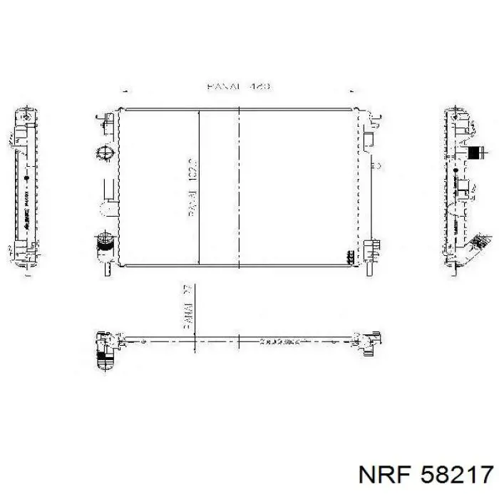 58217 NRF Радіатор охолодження двигуна