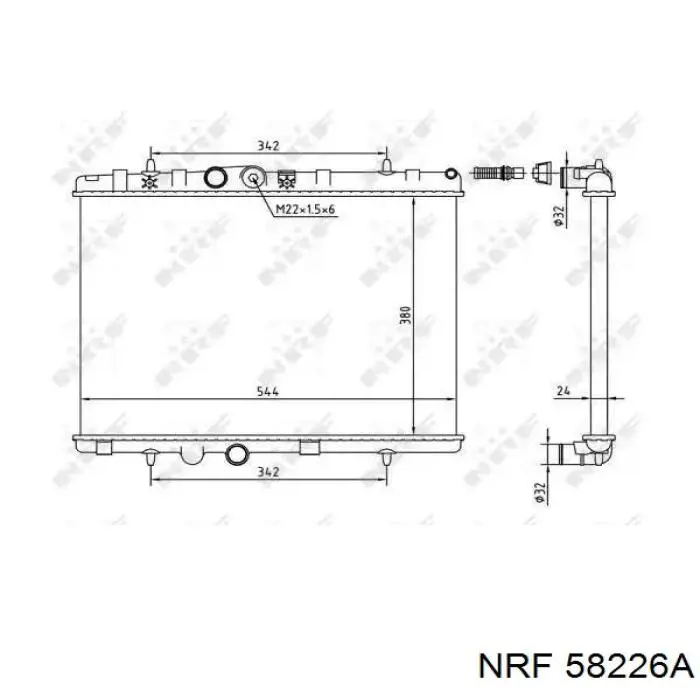 Радіатор основний NRF 58226A ціна, від 59.06 USD