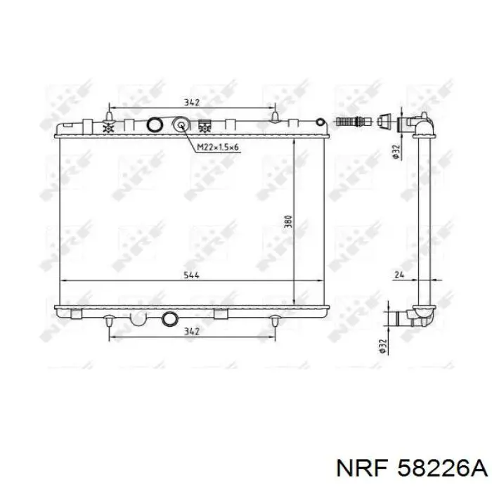 58226A NRF радіатор охолодження двигуна