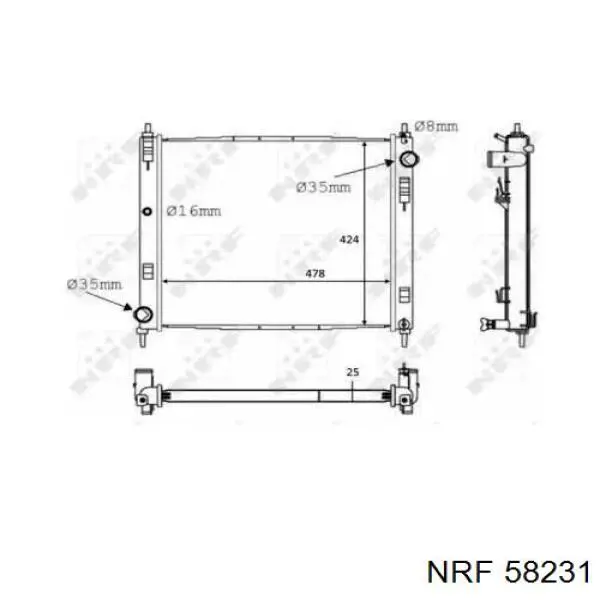 Купити 58231 NRF Радіатор двигуна