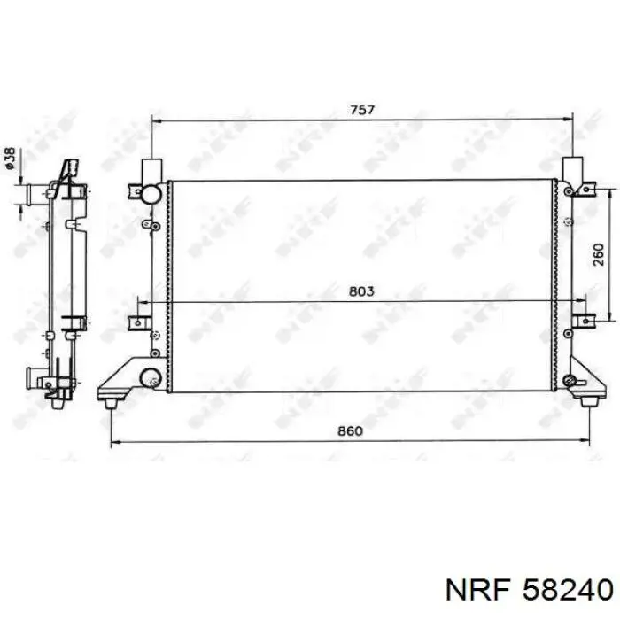 58240 NRF радіатор охолодження двигуна
