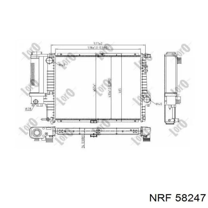58247 NRF Радіатор охолодження двигуна