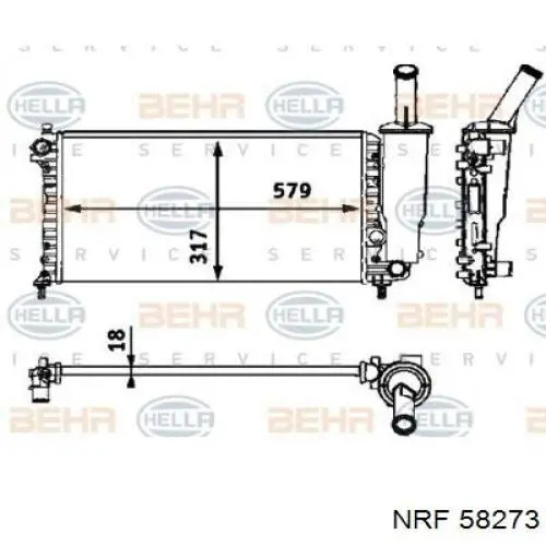 58273 NRF Радіатор охолодження двигуна
