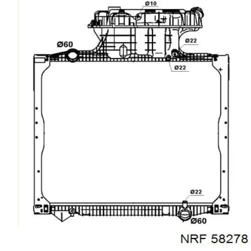 58278 NRF радіатор охолодження двигуна