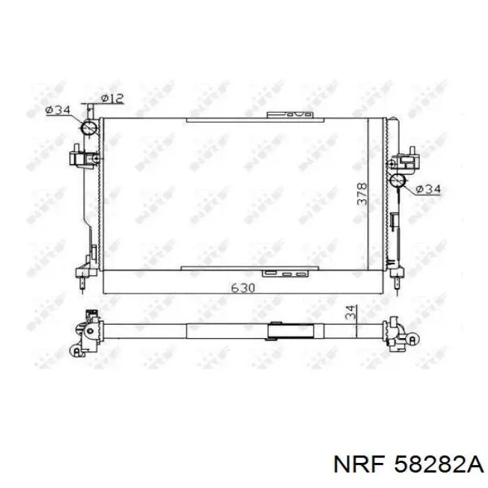 Радіатор охолодження двигуна 58282A NRF