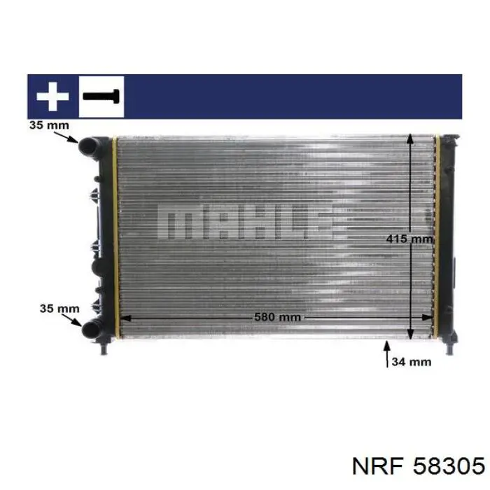 58305 NRF радіатор охолодження двигуна