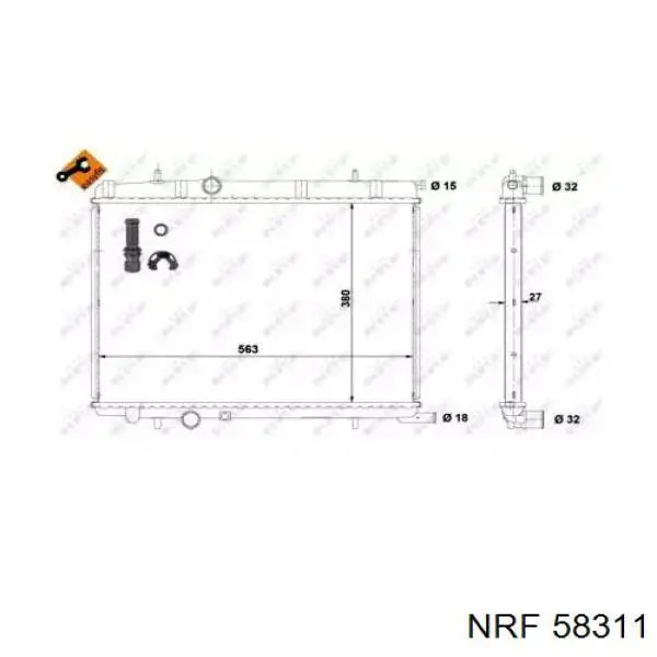 Радіатор основний NRF 58311 ціна, від 89.58 USD