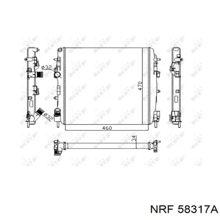 Радіатор основний NRF 58317A ціна, від 75.05 USD