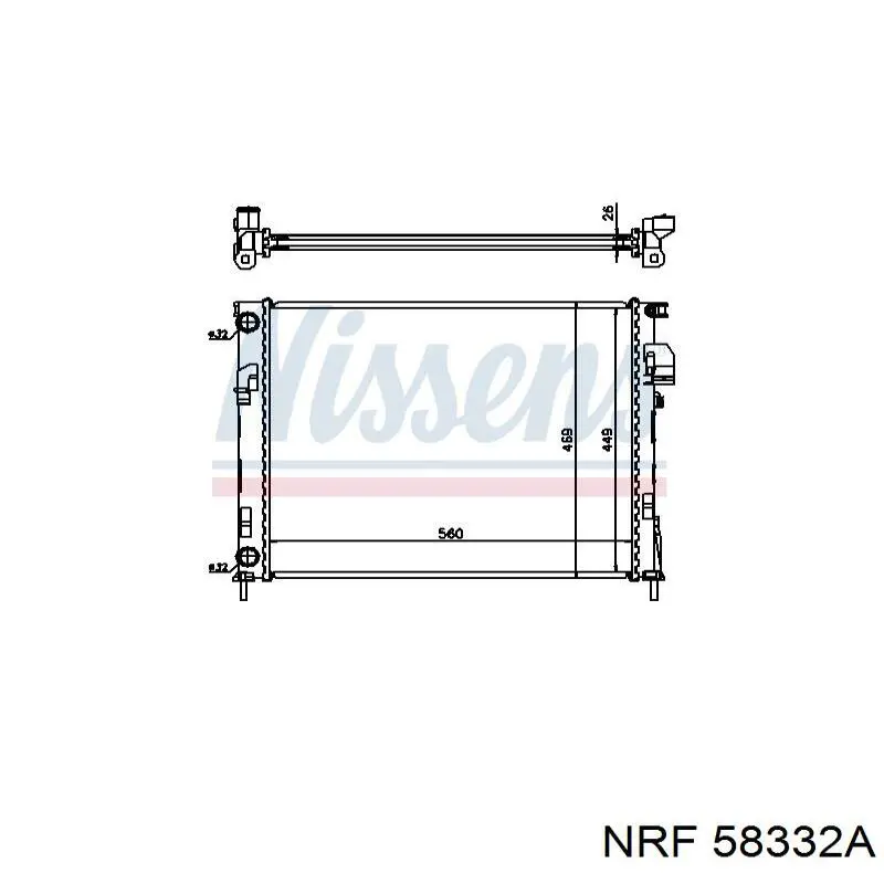 Радіатор основний NRF 58332A ціна, від 83.58 USD