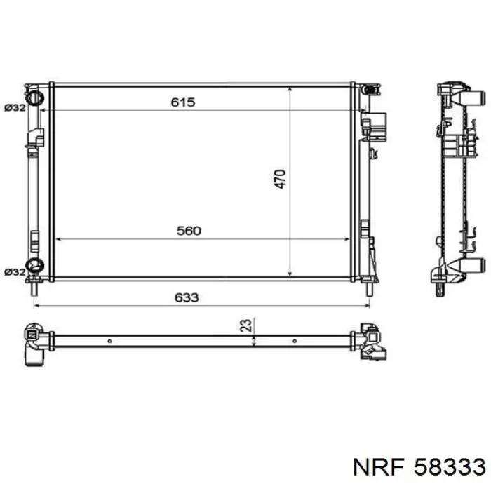 58333 NRF Радіатор охолодження двигуна