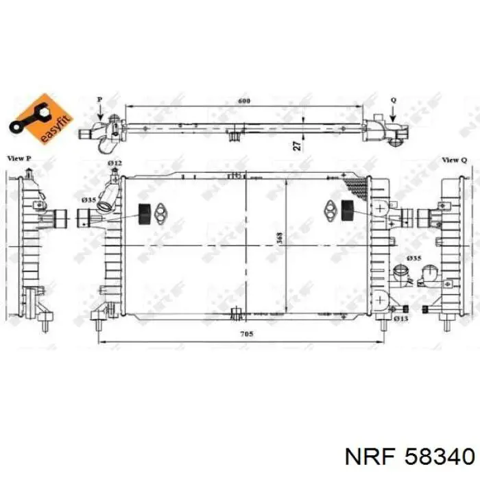 Радіатор 58340 NRF