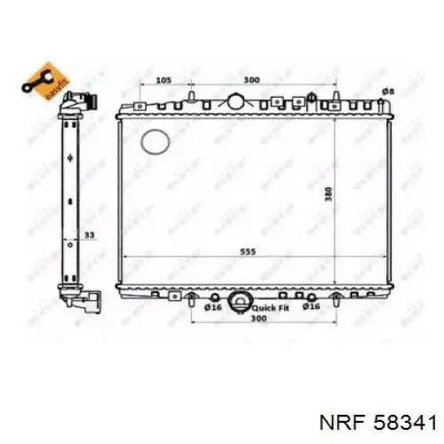 58341 NRF Радіатор охолодження двигуна