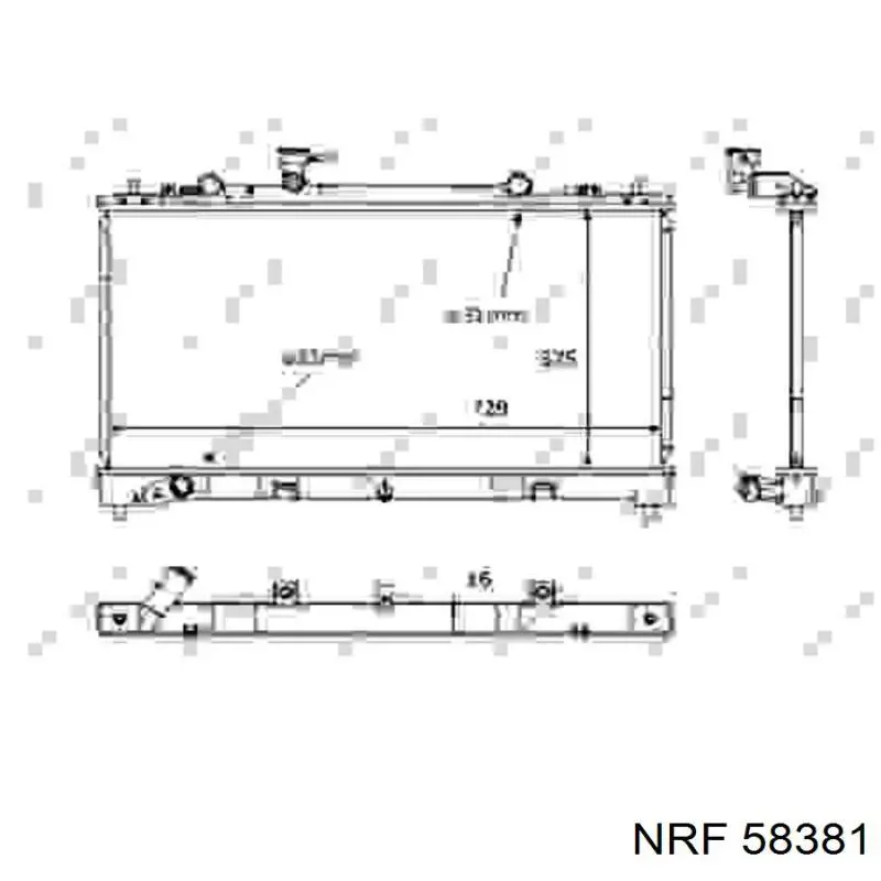 58381 NRF радіатор охолодження двигуна