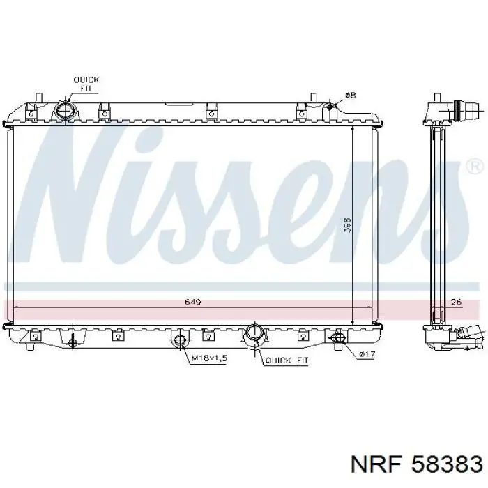 Купити 58383 NRF Радіатор двигуна