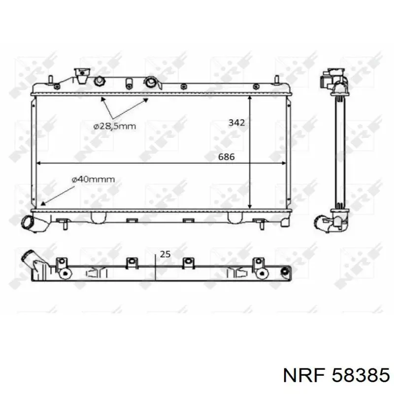 Радіатор основний NRF 58385 ціна, від 127.94 USD