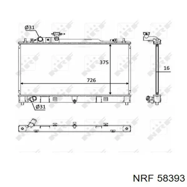 Купити 58393 NRF Радіатор двигуна