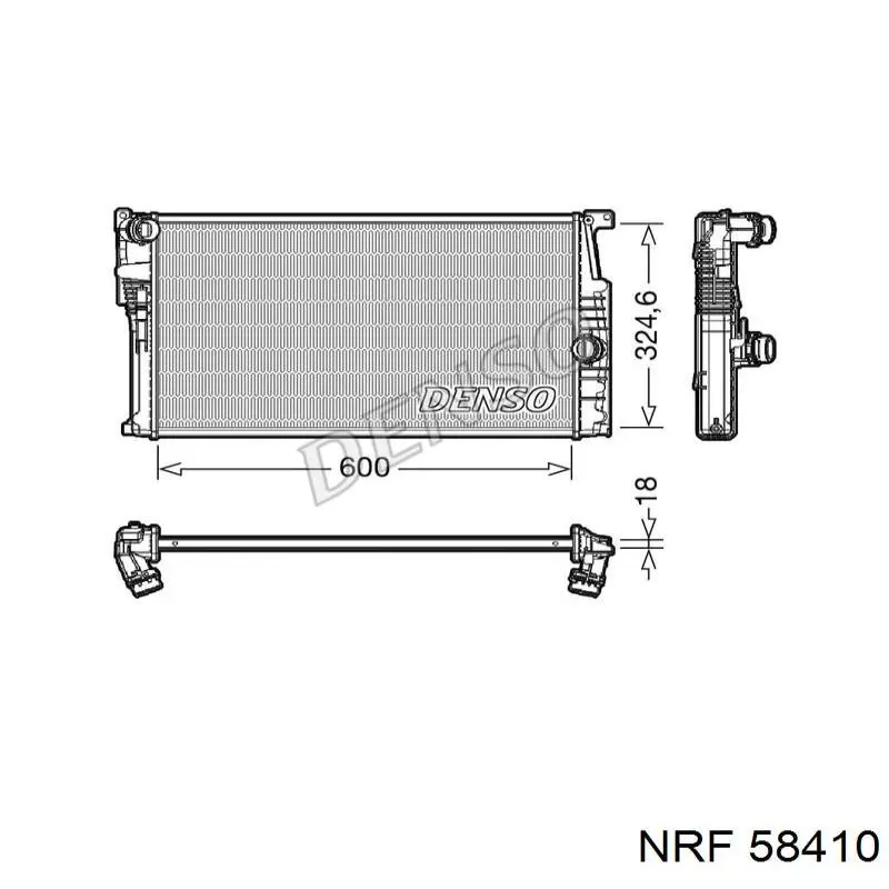 58410 NRF Радіатор охолодження двигуна