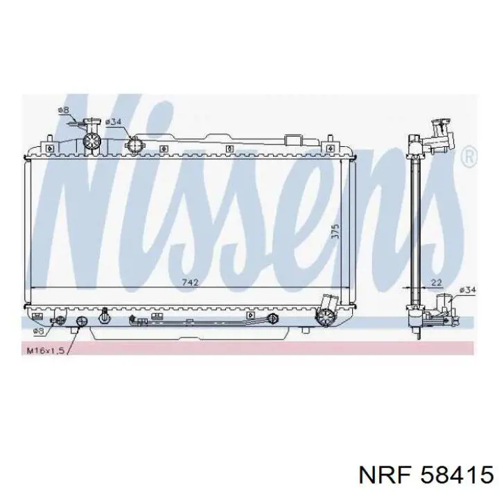 Радіатор основний NRF 58415 ціна, від 80.67 USD