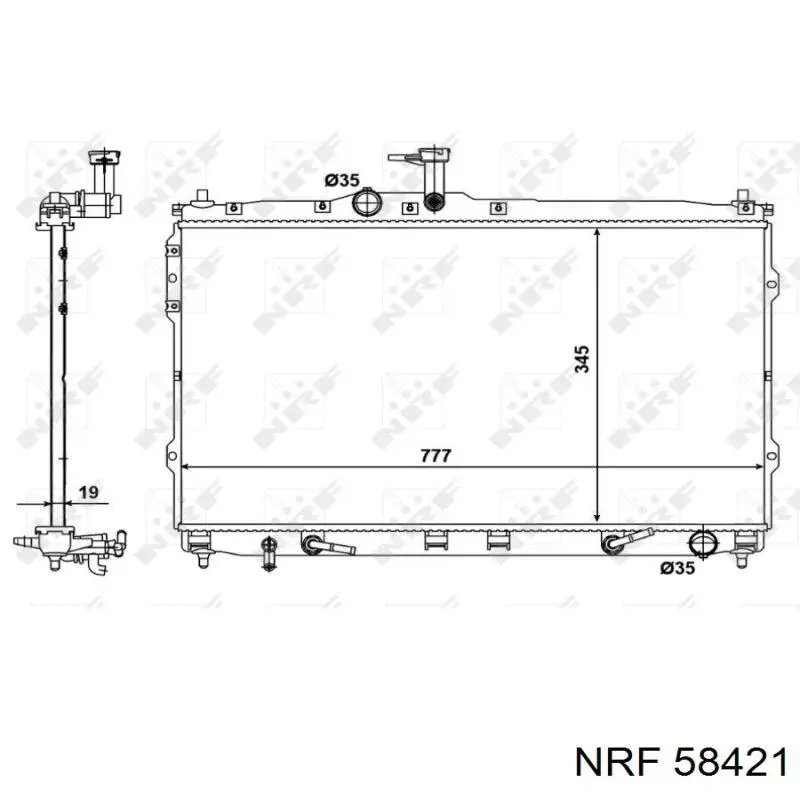 58421 NRF радіатор охолодження двигуна