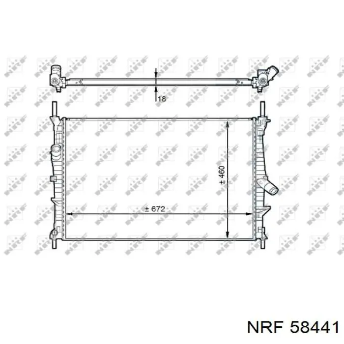 Радіатор охолодження двигуна 58441 NRF