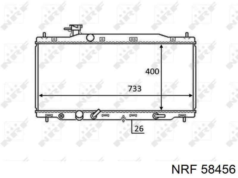 58456 NRF Радіатор охолодження двигуна