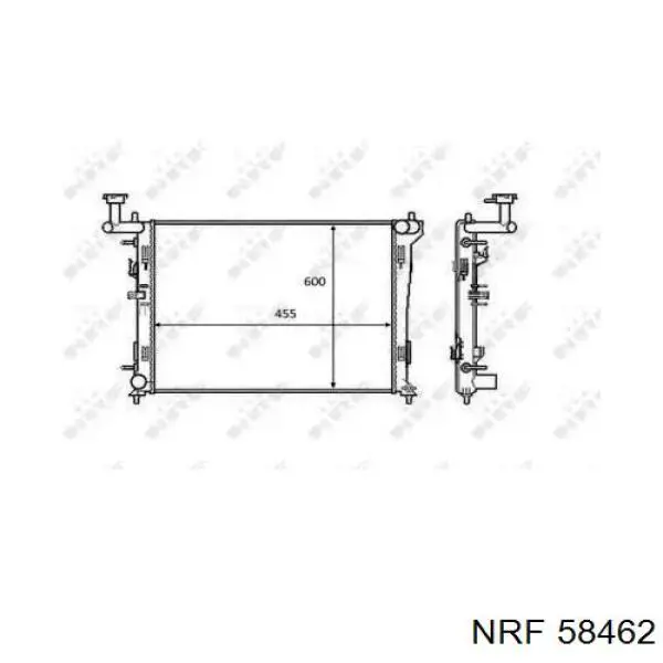 58462 NRF Радіатор охолодження двигуна
