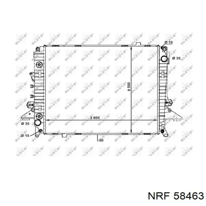 Радіатор основний NRF 58463 ціна, від 190.41 USD