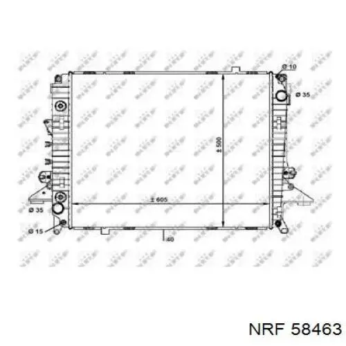 58463 NRF радіатор охолодження двигуна