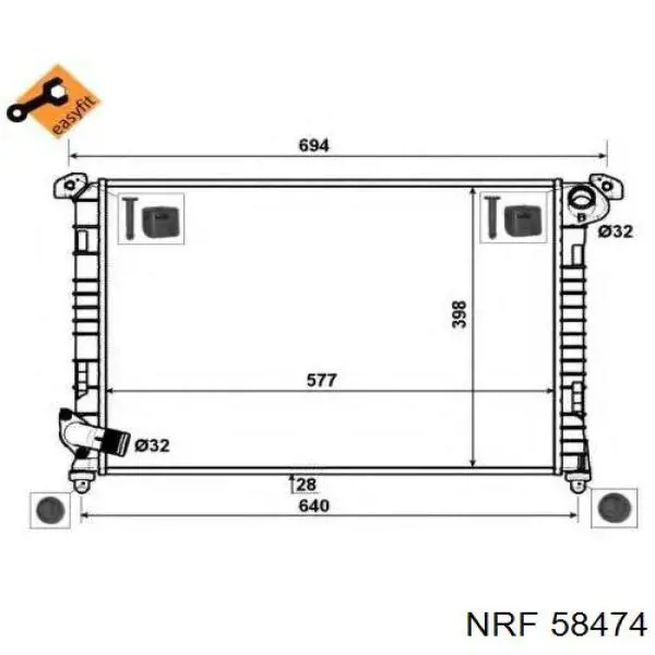 Купити 58474 NRF Радіатор двигуна