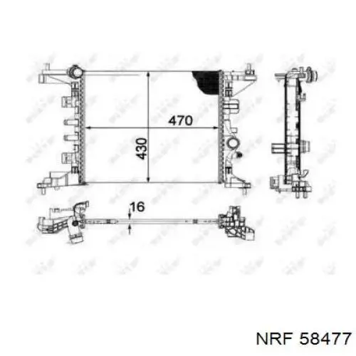 Купити 58477 NRF Радіатор двигуна