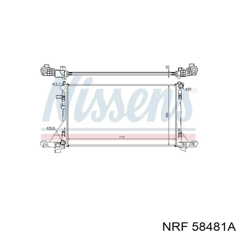 Радіатор охолодження двигуна 58481A NRF