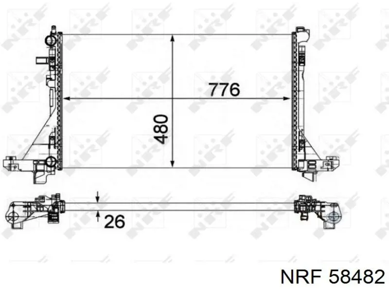 Радіатор охолодження двигуна 58482 NRF